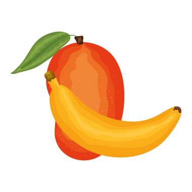 taze mango ve muz meyvesi