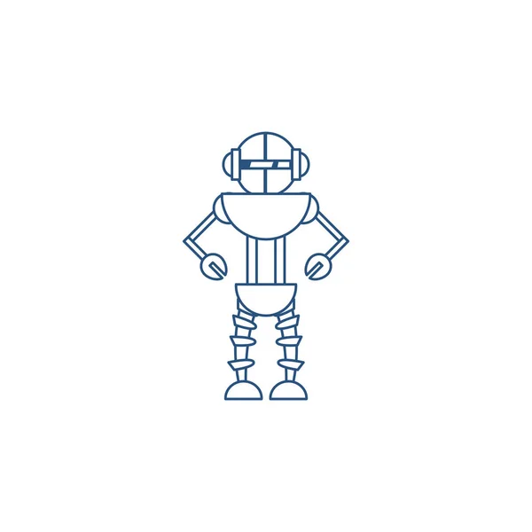 Humanoid robot linia styl ikona — Wektor stockowy