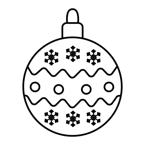 White background with ball snow dots merry christmas thick line — Vetor de Stock