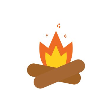 İzole edilmiş kamp ateşi düz vektör tasarımı