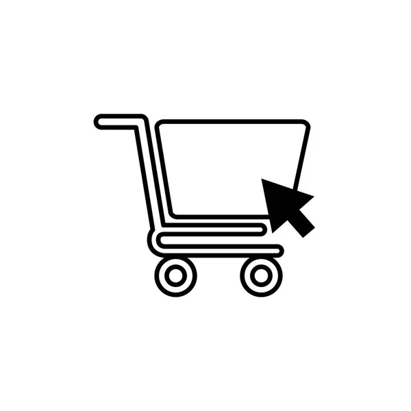 Cart commerce shopping line image icon — Image vectorielle