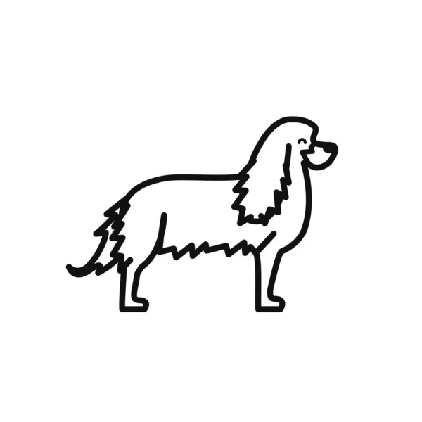 Изолированная векторная линия собачьей иконы — стоковый вектор