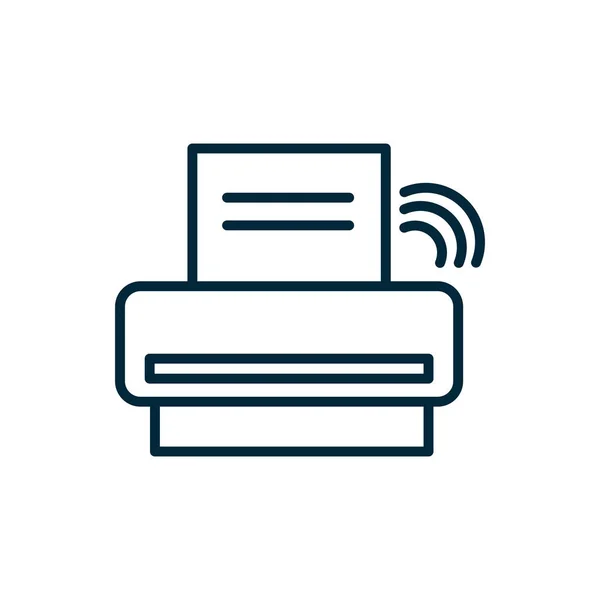 Printer technology wifi internet of things line icon — Stockvector