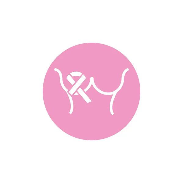 Body women ribbon breast cancer awareness — Διανυσματικό Αρχείο