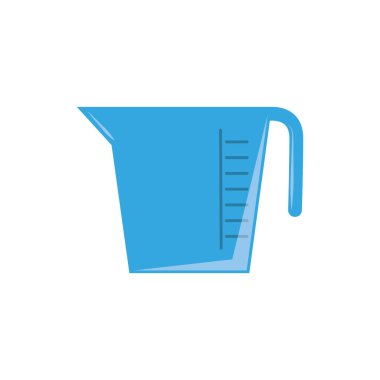 measuring cup plastic flat icon blue