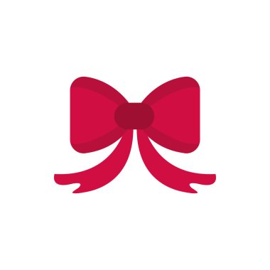 red gift bow decoration happy christmas icon