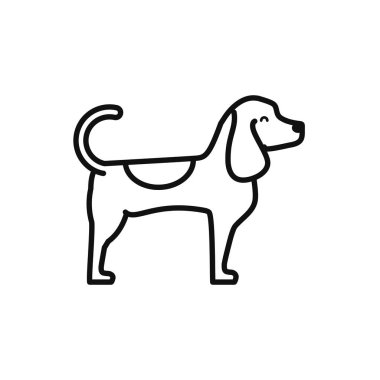 İzole edilmiş köpek simgesi vektör çizgisi tasarımı