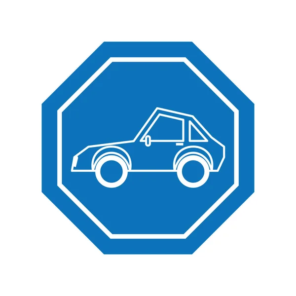 Araba içerideki yol simgesi blok hattı tasarımı — Stok Vektör