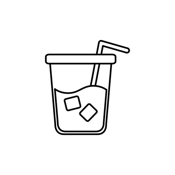 Design de linha de ícone de vidro de café isolado — Vetor de Stock