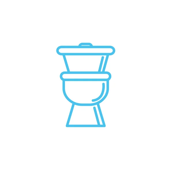 Toilet ceramic line style icon — ストックベクタ