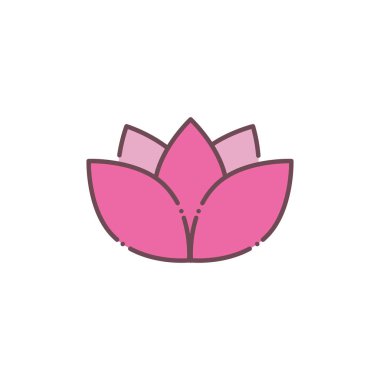 İzole edilmiş pembe çiçek ikonu vektör tasarımı