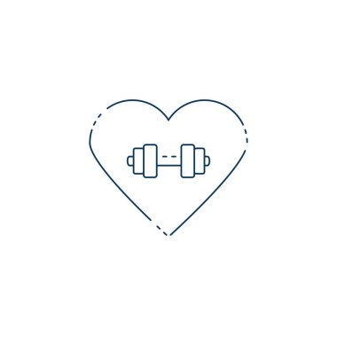 heart with dumbbell weight lifting workout accessory