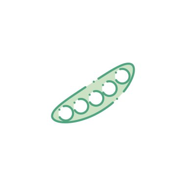 vegetable pea in pod fill style icon