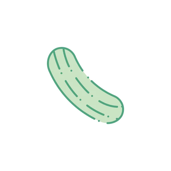 Légume icône de style remplissage de concombre — Image vectorielle