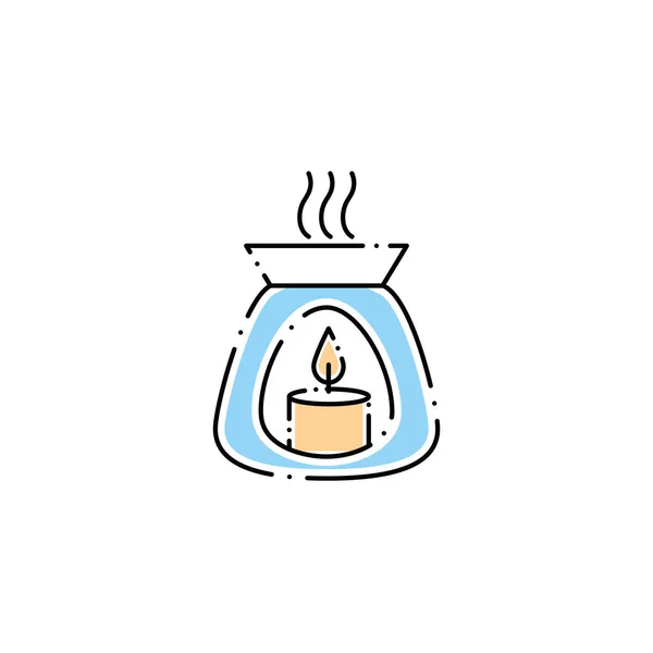 Spa aromatic candle fill style icon — 스톡 벡터