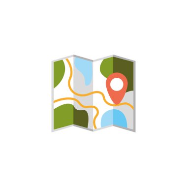 İzole edilmiş harita simgesi düz tasarım