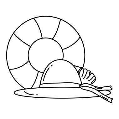 Yaz şamandırası ve şapka vektör tasarımı