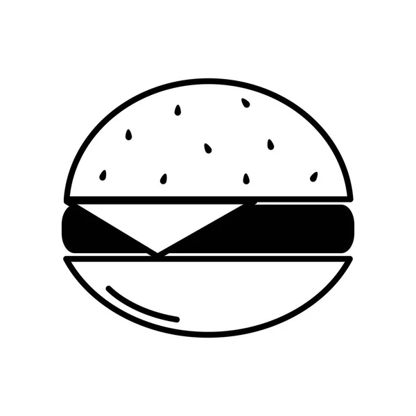 Design de linha de ícone de hambúrguer isolado — Vetor de Stock