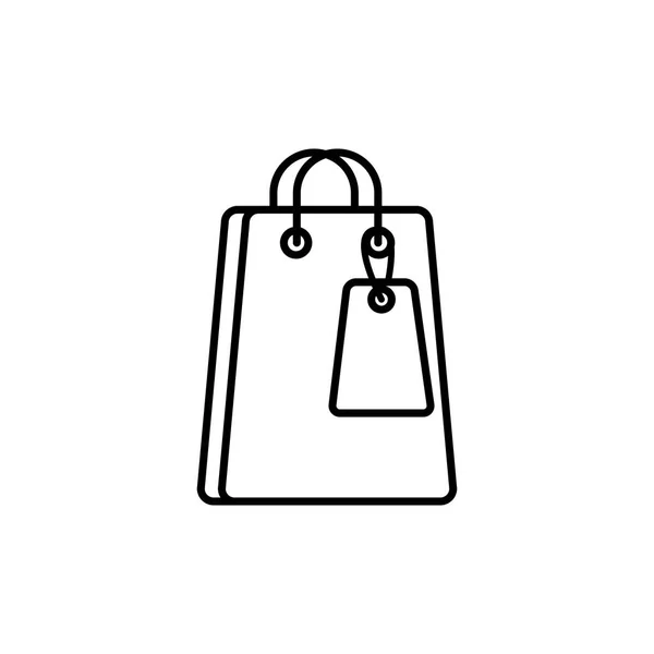 Paper bag commerce shopping line image icon — стоковый вектор