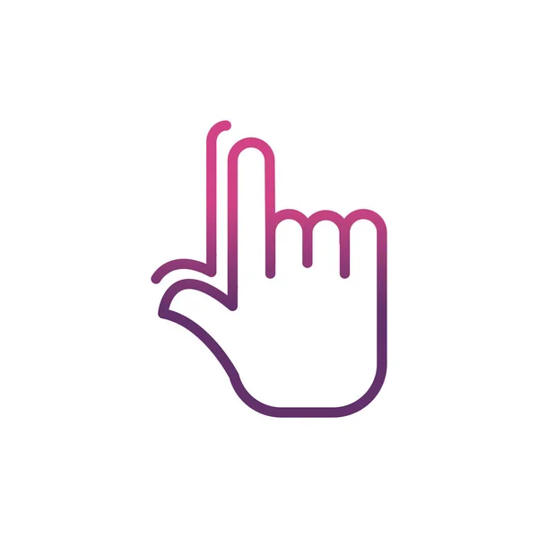 Hand cursor network social media icon line — Stockvektor