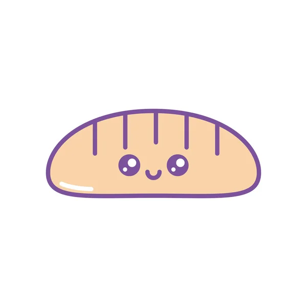 Isolated kawaii bread icon fill design — Stock Vector