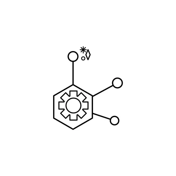 Icono de la línea molecular — Vector de stock