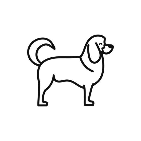 Diseño vectorial de línea de iconos aislados para perros — Archivo Imágenes Vectoriales