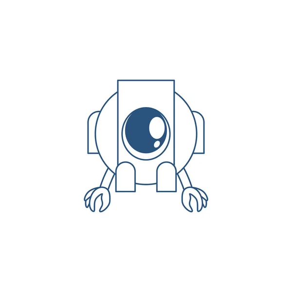 Robot with two hands line style icon — Διανυσματικό Αρχείο