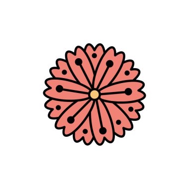 Ayrı çiçek ikonu dolgu tasarımı