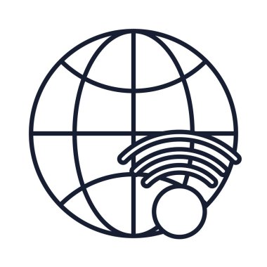 İzole edilmiş küresel küre çizgisi vektör tasarımı