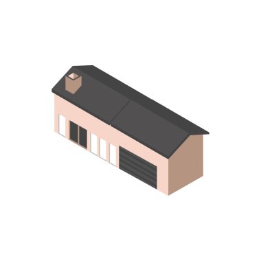 building industrial warehouse commerce isometric style