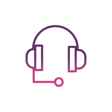 headset network social media icon line