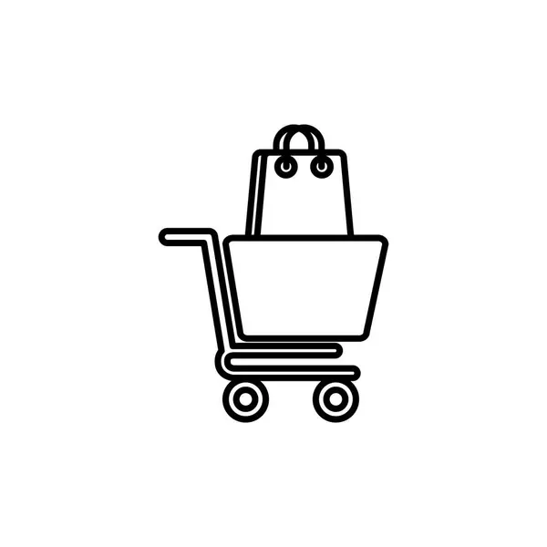 Commercio linea di shopping immagine icona — Vettoriale Stock