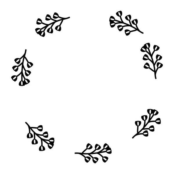 Květiny zahradní rostliny kruhový rám — Stockový vektor