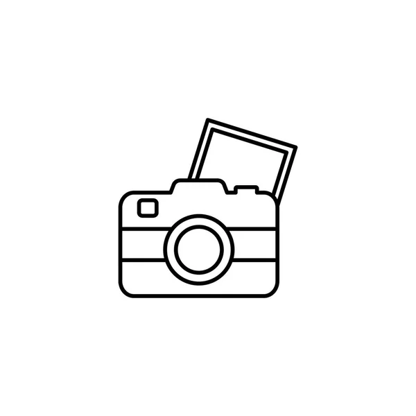 Travel camera line style icon — Vector de stock