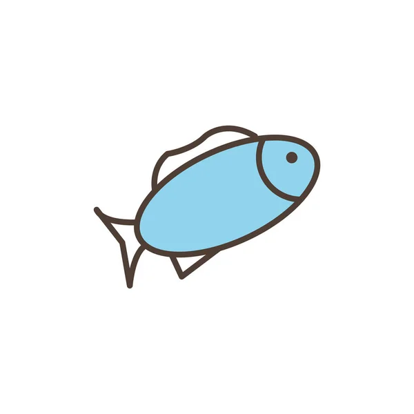 Fish food oktoberfest icon line filled — стоковый вектор