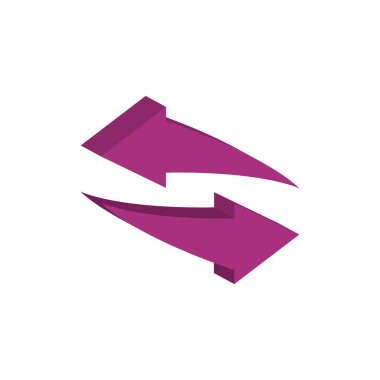 sağ ve sol oklar 3d biçim simgesi