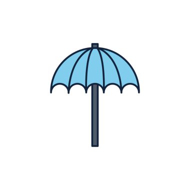 umbrella equipment summer icon line and fill
