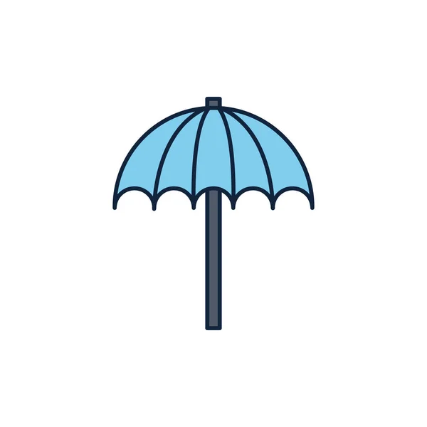 Umbrella equipment summer icon line and fill — Vetor de Stock