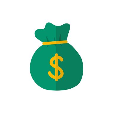 Isolated money bag icon flat vector design