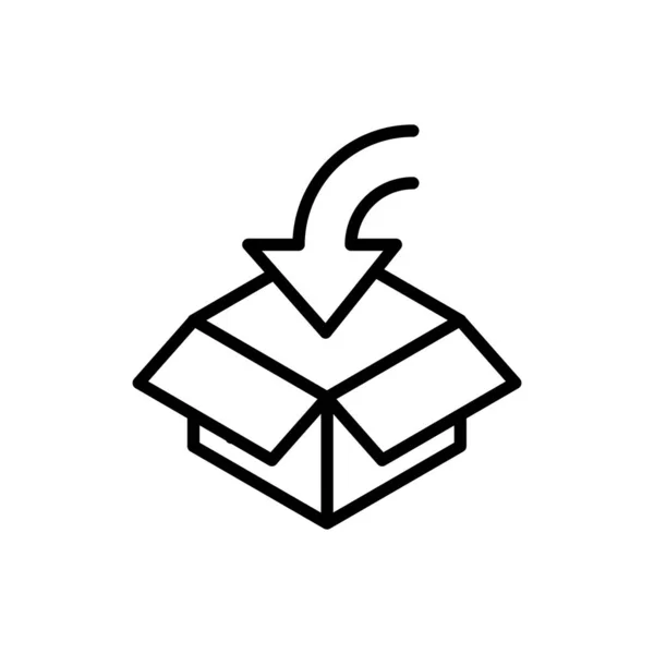 Cardboard box open delivery icon thick line — стоковый вектор