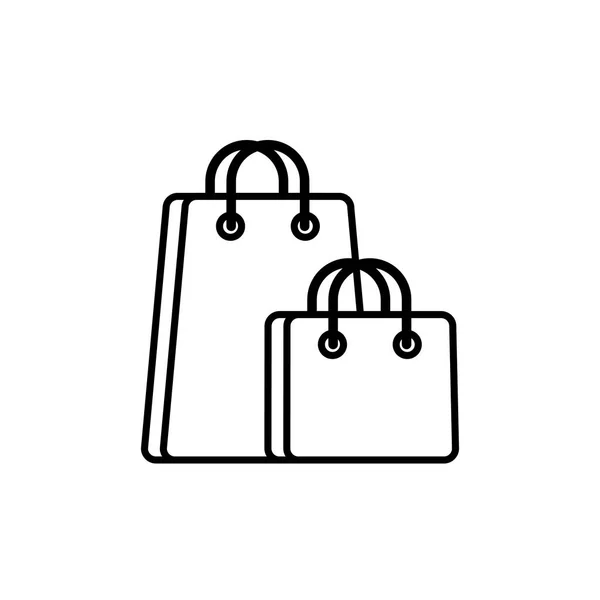 Paper bags commerce shopping line image icon — Vetor de Stock