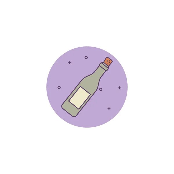ワインボトルの詳細スタイルのアイコン — ストックベクタ