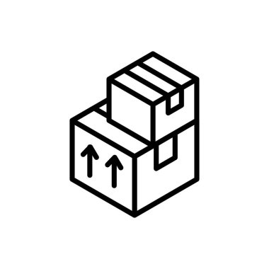 yığın karton kutular dağıtım simgesi kalın çizgi