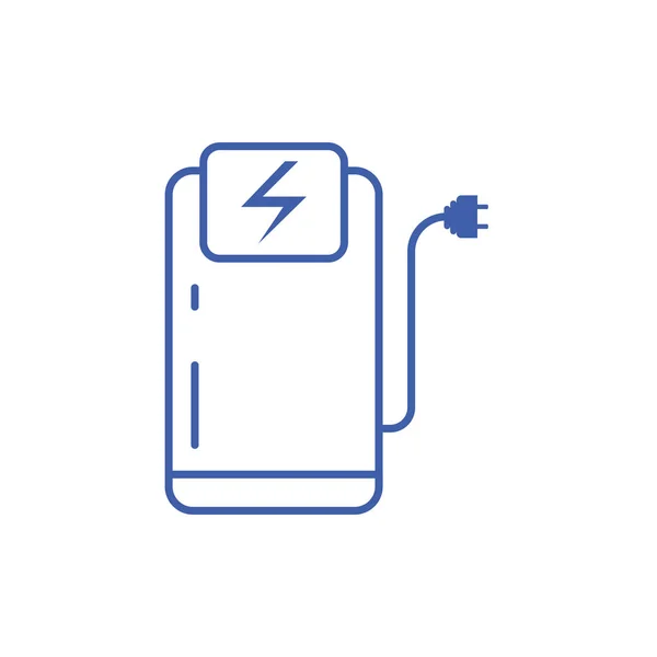 Isolated station and plug icon line design — 스톡 벡터