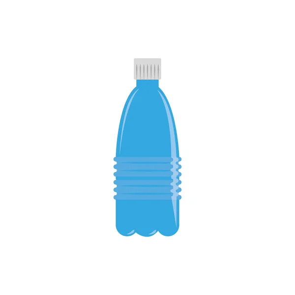 Láhev vody plast plochý ikona modrá — Stockový vektor