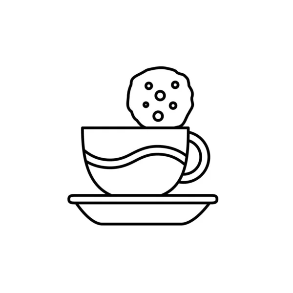 Design de linha de ícone de copo de café isolado — Vetor de Stock