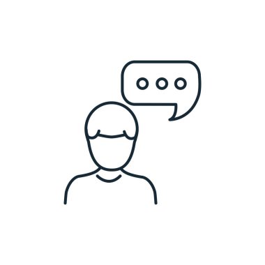 Konuşma baloncuğu çizgisi biçiminde konuşan adam