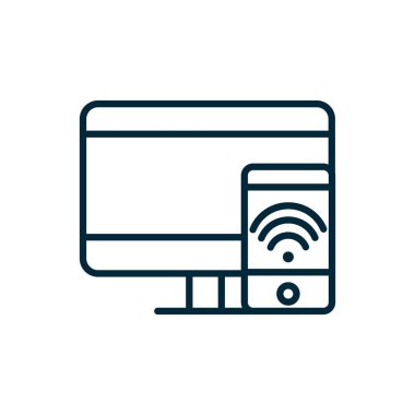 bilgisayar ve akıllı telefon kablosuz ağ bağlantısı simgesi