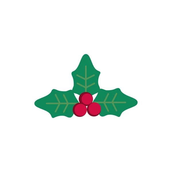 Decoração mistletoe feliz ícone de Natal — Vetor de Stock
